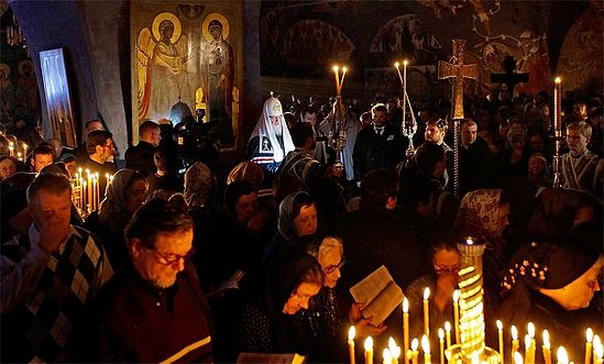 Čtení kánonu sv. Ondřeje Krétského. Rusko